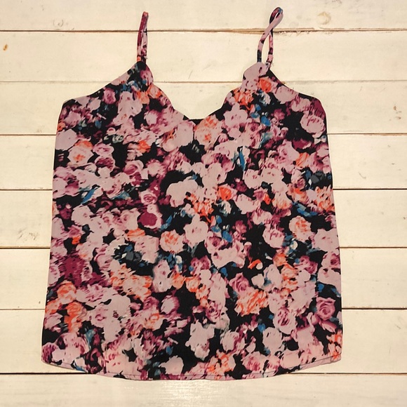 Allison Joy Tops - Floral Tank Top, Lined w/ Adjustable Straps, S